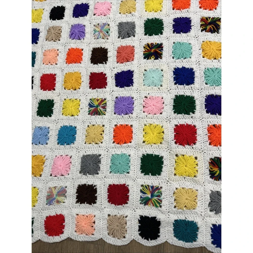 Handmade Granny Square Crochet Afghan Throw‎ Blanket 62
